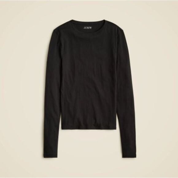 J. Crew Women's Pullover Tissue Crepe Long-Sleeve T-Shirt CD307 Black Size S NWT - Picture 1 of 2